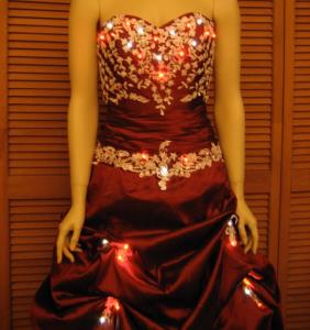 Burgundy Dress with LEDs