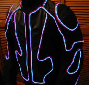 Motorcycle Jacket with EL Wire