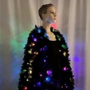 Black Ruffle LED Coat