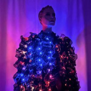 Black Ruffle LED Cloak