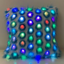 Blue Polka Dot LED Pillow